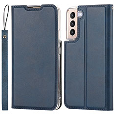 Coque Portefeuille Livre Cuir Etui Clapet D07T pour Samsung Galaxy S21 FE 5G Bleu
