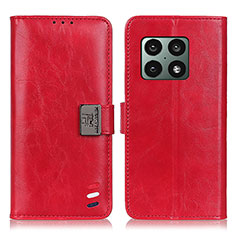 Coque Portefeuille Livre Cuir Etui Clapet D07Y pour OnePlus 10 Pro 5G Rouge