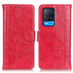 Coque Portefeuille Livre Cuir Etui Clapet D07Y pour Oppo A54 4G Rouge