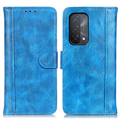 Coque Portefeuille Livre Cuir Etui Clapet D07Y pour Oppo A54 5G Bleu Ciel