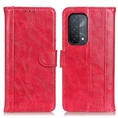 Coque Portefeuille Livre Cuir Etui Clapet D07Y pour Oppo A54 5G Rouge