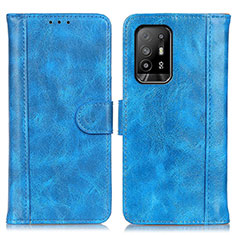 Coque Portefeuille Livre Cuir Etui Clapet D07Y pour Oppo A94 5G Bleu Ciel