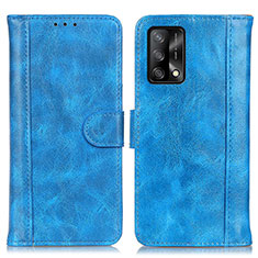 Coque Portefeuille Livre Cuir Etui Clapet D07Y pour Oppo F19 Bleu Ciel