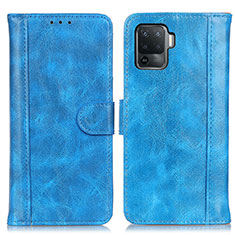 Coque Portefeuille Livre Cuir Etui Clapet D07Y pour Oppo F19 Pro Bleu Ciel