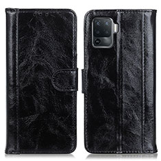 Coque Portefeuille Livre Cuir Etui Clapet D07Y pour Oppo F19 Pro Noir