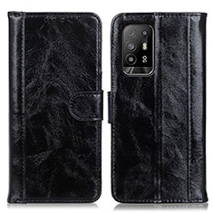 Coque Portefeuille Livre Cuir Etui Clapet D07Y pour Oppo F19 Pro+ Plus 5G Noir