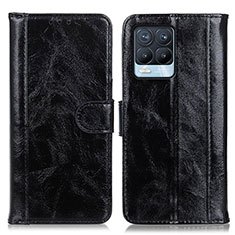 Coque Portefeuille Livre Cuir Etui Clapet D07Y pour Realme 8 4G Noir