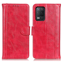 Coque Portefeuille Livre Cuir Etui Clapet D07Y pour Realme 8 5G Rouge