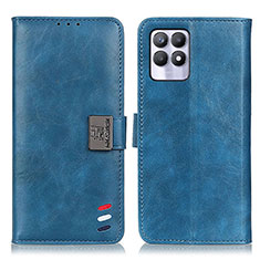 Coque Portefeuille Livre Cuir Etui Clapet D07Y pour Realme 8i Bleu Ciel