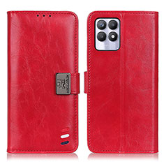 Coque Portefeuille Livre Cuir Etui Clapet D07Y pour Realme 8i Rouge