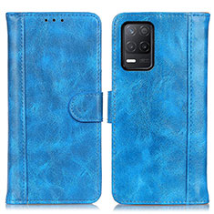 Coque Portefeuille Livre Cuir Etui Clapet D07Y pour Realme 9 5G India Bleu Ciel