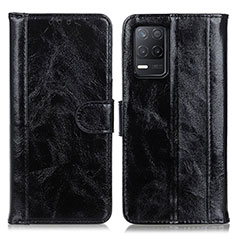 Coque Portefeuille Livre Cuir Etui Clapet D07Y pour Realme 9 5G India Noir