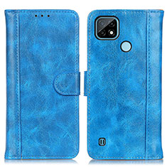 Coque Portefeuille Livre Cuir Etui Clapet D07Y pour Realme C21 Bleu Ciel