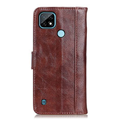 Coque Portefeuille Livre Cuir Etui Clapet D07Y pour Realme C21 Marron