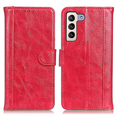 Coque Portefeuille Livre Cuir Etui Clapet D07Y pour Samsung Galaxy S24 5G Rouge