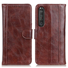 Coque Portefeuille Livre Cuir Etui Clapet D07Y pour Sony Xperia 1 III Marron