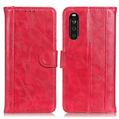 Coque Portefeuille Livre Cuir Etui Clapet D07Y pour Sony Xperia 10 III Lite Rouge