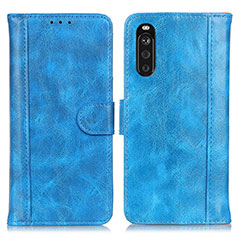 Coque Portefeuille Livre Cuir Etui Clapet D07Y pour Sony Xperia 10 III SOG04 Bleu Ciel