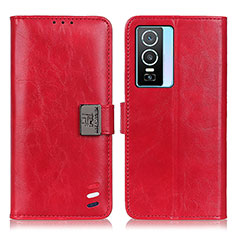 Coque Portefeuille Livre Cuir Etui Clapet D07Y pour Vivo Y74s 5G Rouge