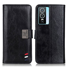 Coque Portefeuille Livre Cuir Etui Clapet D07Y pour Vivo Y76s 5G Noir