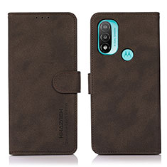 Coque Portefeuille Livre Cuir Etui Clapet D08Y pour Motorola Moto E20 Marron