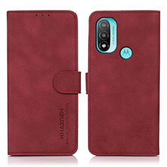 Coque Portefeuille Livre Cuir Etui Clapet D08Y pour Motorola Moto E20 Rouge