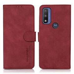 Coque Portefeuille Livre Cuir Etui Clapet D08Y pour Motorola Moto G Pure Rouge