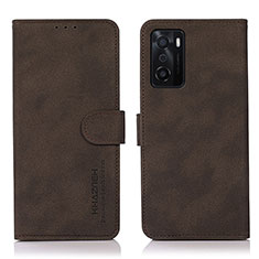 Coque Portefeuille Livre Cuir Etui Clapet D08Y pour Oppo A55S 5G Marron