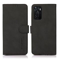 Coque Portefeuille Livre Cuir Etui Clapet D08Y pour Oppo A55S 5G Noir