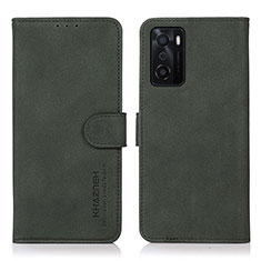 Coque Portefeuille Livre Cuir Etui Clapet D08Y pour Oppo A55S 5G Vert