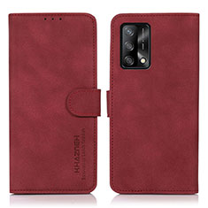 Coque Portefeuille Livre Cuir Etui Clapet D08Y pour Oppo F19 Rouge