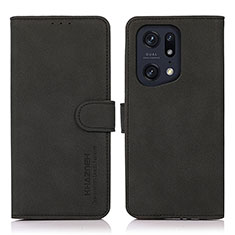 Coque Portefeuille Livre Cuir Etui Clapet D08Y pour Oppo Find X5 Pro 5G Noir