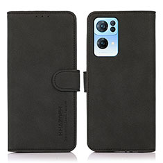 Coque Portefeuille Livre Cuir Etui Clapet D08Y pour Oppo Reno7 Pro 5G Noir