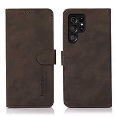 Coque Portefeuille Livre Cuir Etui Clapet D08Y pour Samsung Galaxy S21 Ultra 5G Marron