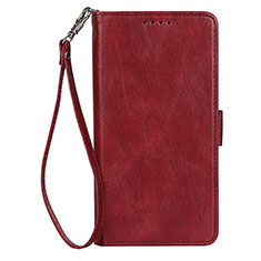 Coque Portefeuille Livre Cuir Etui Clapet D09T pour Samsung Galaxy S21 5G Rouge