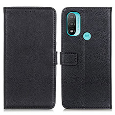 Coque Portefeuille Livre Cuir Etui Clapet D09Y pour Motorola Moto E20 Noir