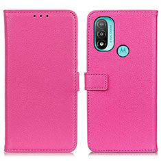 Coque Portefeuille Livre Cuir Etui Clapet D09Y pour Motorola Moto E20 Rose Rouge