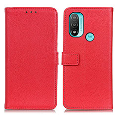Coque Portefeuille Livre Cuir Etui Clapet D09Y pour Motorola Moto E20 Rouge