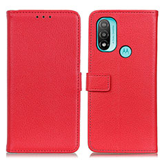 Coque Portefeuille Livre Cuir Etui Clapet D09Y pour Motorola Moto E30 Rouge