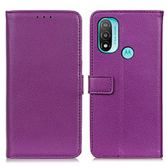 Coque Portefeuille Livre Cuir Etui Clapet D09Y pour Motorola Moto E30 Violet