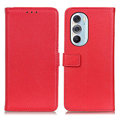 Coque Portefeuille Livre Cuir Etui Clapet D09Y pour Motorola Moto Edge X30 5G Rouge