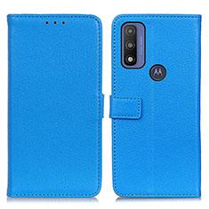 Coque Portefeuille Livre Cuir Etui Clapet D09Y pour Motorola Moto G Pure Bleu Ciel