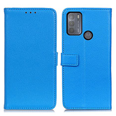 Coque Portefeuille Livre Cuir Etui Clapet D09Y pour Motorola Moto G50 Bleu Ciel