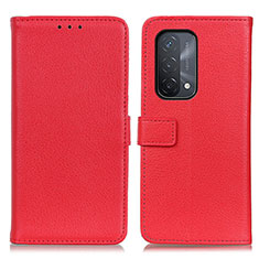 Coque Portefeuille Livre Cuir Etui Clapet D09Y pour Oppo A54 5G Rouge