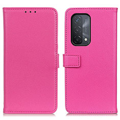 Coque Portefeuille Livre Cuir Etui Clapet D09Y pour Oppo A74 5G Rose Rouge