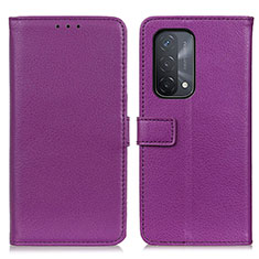 Coque Portefeuille Livre Cuir Etui Clapet D09Y pour Oppo A74 5G Violet