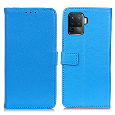 Coque Portefeuille Livre Cuir Etui Clapet D09Y pour Oppo A94 4G Bleu Ciel