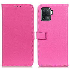 Coque Portefeuille Livre Cuir Etui Clapet D09Y pour Oppo A94 4G Rose Rouge