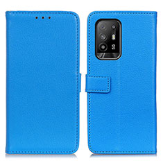 Coque Portefeuille Livre Cuir Etui Clapet D09Y pour Oppo A94 5G Bleu Ciel