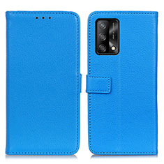 Coque Portefeuille Livre Cuir Etui Clapet D09Y pour Oppo A95 4G Bleu Ciel